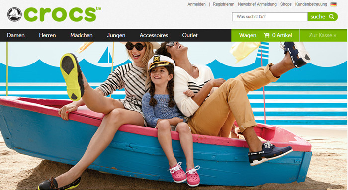 Crocs.de Homepage